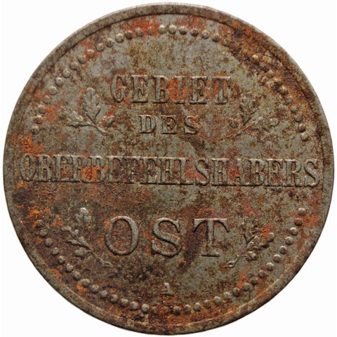 1916 A 3 Kopecks Germany Coin Wilhelm II Military Coinage Coins Region of the commander - in - chief – East German Cross