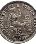 1916 FG Half Dinero Peru Coin Silver