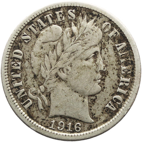 1916 S One Dime United States Barber Coin Silver