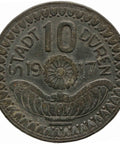 1917 10 Pfennig Düren Stadt, Rheinprovinz Germany Coin Munich Notgeld