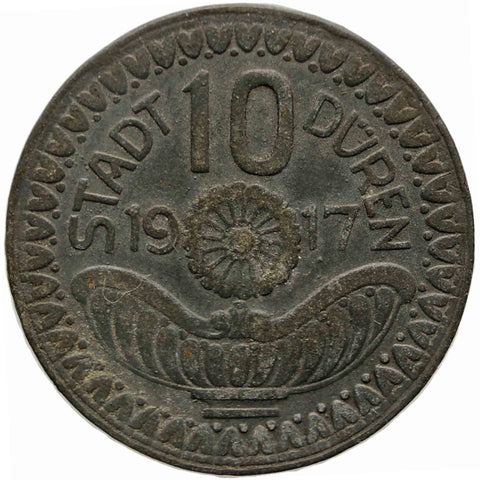 1917 10 Pfennig Düren Stadt, Rheinprovinz Germany Coin Munich Notgeld