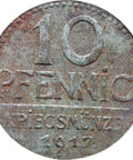 1917 10 Pfennig Germany Notgeld Stadtgemeinde Überlingen Coin