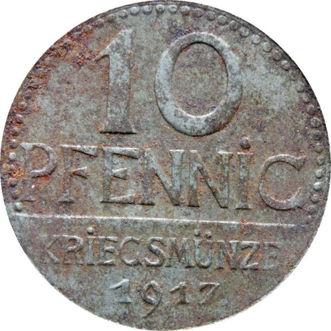 1917 10 Pfennig Germany Notgeld Stadtgemeinde Überlingen Coin