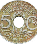 1917 5 Centimes Coin France