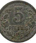 1917 5 Pfennig German Coin Bonn - Siegkreis Stadt - , Land - und Siegkreis, Rheinprovinz Notgeld