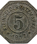 1917 5 Pfennig German Coin Rosenheim Stadt, Bayern Notgeld