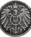 1917 5 Pfennig Germany Coin Wilhelm II