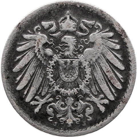 1917 5 Pfennig Germany Coin Wilhelm II