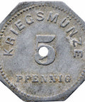 1917 5 Pfennig Germany Notgeld Bensheim Stadt, Hessen Coin