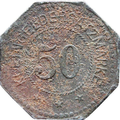 1917 50 Pfennig Germany Notgeld Germersheim Coin
