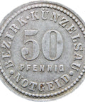 1917 50 Pfennig Künzelsau Stadt Bezirk, Württemberg Notgeld Germany Coin