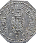 1917 Notgeld 50 Pfennig Stadt Crailsheim Germany Coin