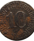 1918 10 Pfennig City Frankenthal Coin Germany after World War 1 Kreisgeld