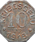1918 10 Pfennig Gaildorf Stadt Oberamtsbezirk, Württemberg Notgeld Germany Coin