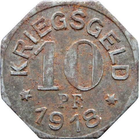 1918 10 Pfennig Gaildorf Stadt Oberamtsbezirk, Württemberg Notgeld Germany Coin