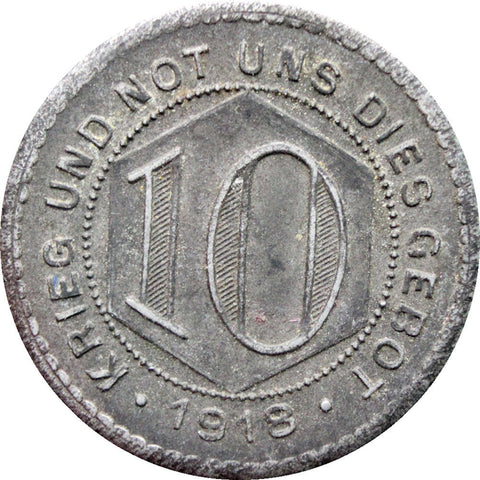 1918 10 Pfennig Germany Calw Notgeld Stadtgemeinde Coin