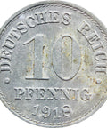 1918 10 Pfennig Germany Coin