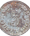 1918 5 Pfennig German Stadt, Land und Siegkreis, Rheinprovinz Notgeld Coin