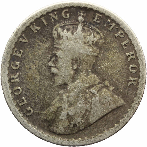 1918 Quarter Rupee Coin British India George V silver Coin Calcutta Mint