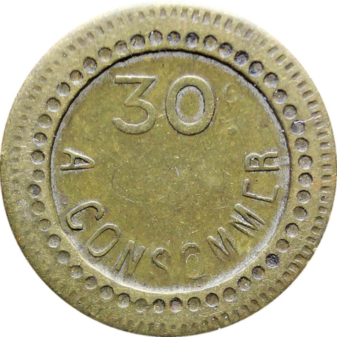 1918’s France 30 Centimes A Consommer Token