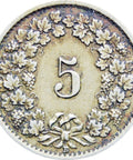 1919 Switzerland 5 Rappen Coin