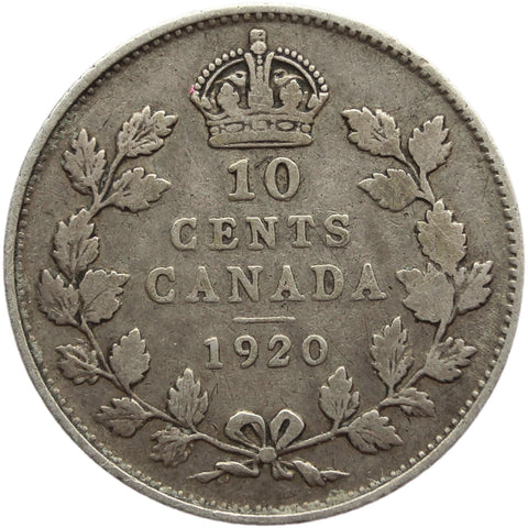 1920 10 Cents Canada Silver Coin George V