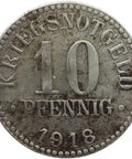 1920 10 Pfennig Braunschweig Herzogtum Federal state of Brunswick German Notgeld Coin