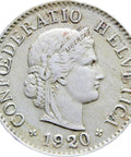 1920 5 Rappen Switzerland Coin