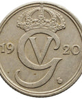 1920 W 10 Öre Sweden Coin Gustaf V