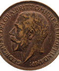 1921 One Farthing George V Coin United Kingdom