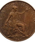 1921 One Farthing George V Coin United Kingdom