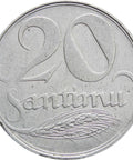 1922 Latvia 20 Santimu Coin