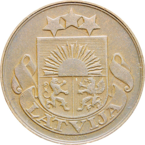 1922 Latvia 5 Santimi Coin