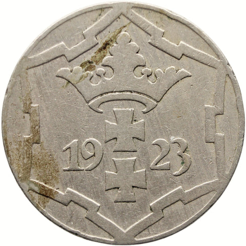 1923 10 Pfennig Danzig Coin