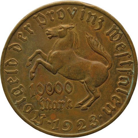 1923 10000 Mark Westfalen Germany Coin