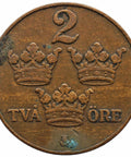 1923 2 Öre Sweden Coin Gustaf V