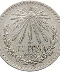 1924 1 Peso Mexico Coin Silver