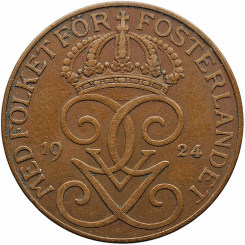 1924 5 Öre Sweden Coin Gustaf V