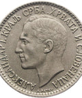 1925 1 Dinar Yugoslavia Coin Aleksandar I Brussels Mint