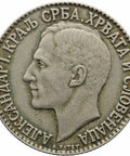 1925 2 Dinara Yugoslavia Aleksandar I Coin