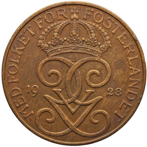 1928 5 Öre Sweden Coin Gustaf V