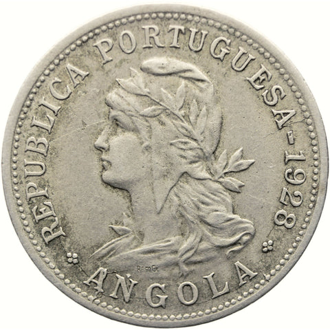 1928 50 Centavos Angola Coin