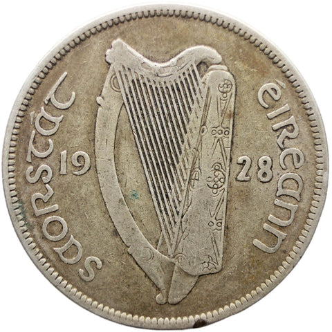 1928 Half Crown Ireland Coin Silver 2 Schilling 6 Pingin