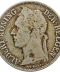 1928 One Franc Coin Belgian Congo Albert I Dutch text