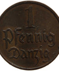1930 1 Pfennig Coin Free city of Danzig