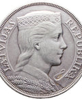 1931 5 Lati Latvia Coin Silver
