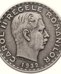 1932 100 Lei Romania Coin Carol II Silver Heaton Mint