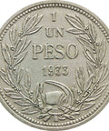 1933 One Peso Chile Coin