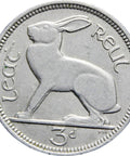 1934 Ireland 3 Pingin 1/2 Reul Coin
