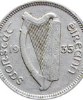 1935 3 Pingin Half Reul Ireland Coin